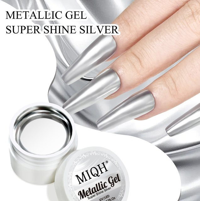 MIQH Gel-Nagellack Silvery Metallic, 5 ml - Bild 1