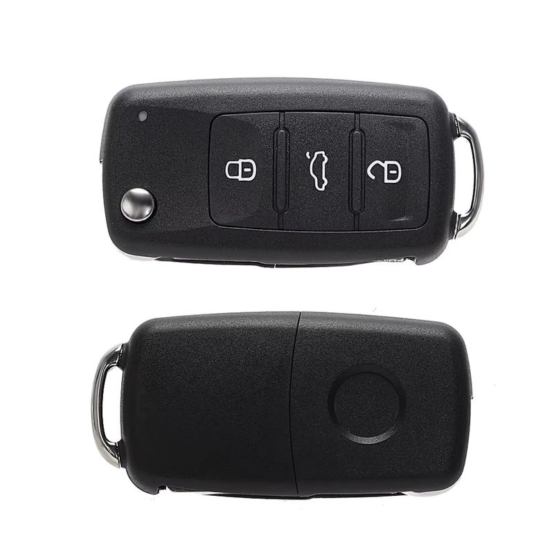 3-Tasten-Fernbedienung Flip-Rohling und Autoschlüsselgehäuse für VW in Schwarz für Golf, Jetta, Polo, Käfer, Caddy, Eos und Scirocco Touran - Bild 2
