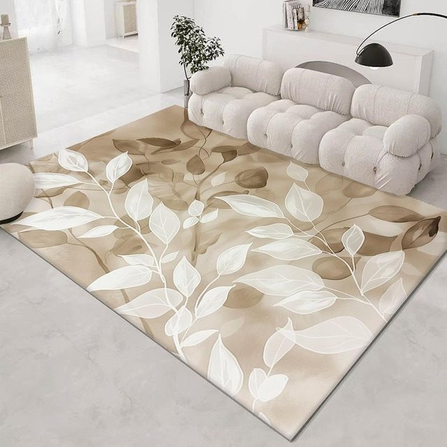 Karpetti Teppich mit 3D-Blumenmuster in Beige, rutschfest und waschbar, B/T: 60 x 40 cm - Bild 1