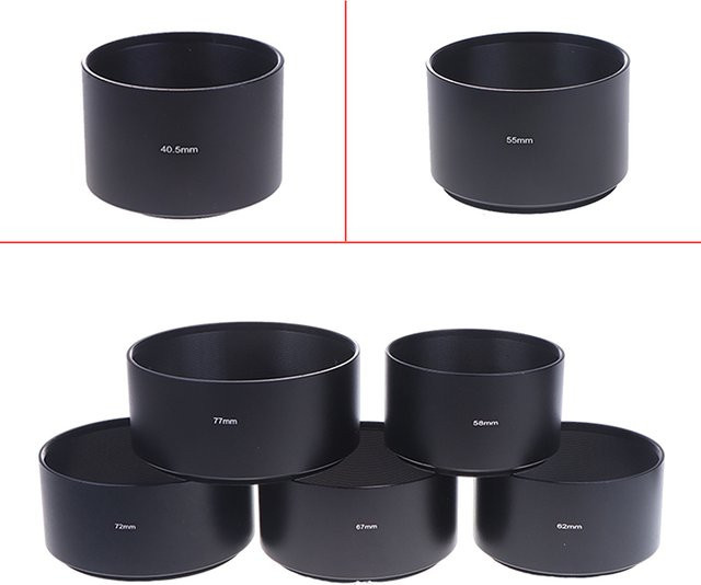 SAFENH Universal Lange Metall Gegenlichtblende in Schwarz für Kameraobjektive - Bild 1