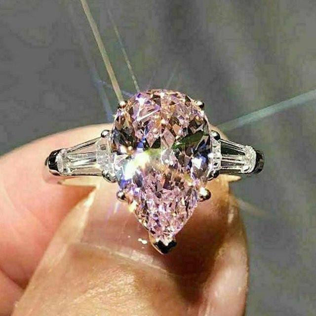 Huitan Ring, Birnenförmig, Roségold, Zirkonia, Damen - Bild 1