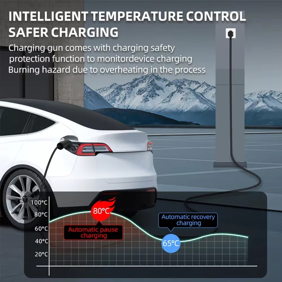ROMADA Tragbares EV-Ladegerät Typ2 mit 3m bis 20m Kabel, 3,5 kW 16 A, Schwarz, Wallbox-Adapter für Elektrofahrzeuge - Bild 4
