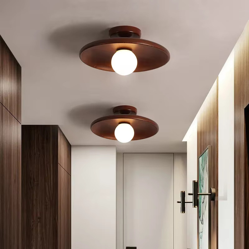 Sanoni Nordic Deckenlampe aus Holz in Rund, Weiß, Warmweißes Licht für Schlafzimmer, Kinderzimmer und Flur - Bild 3