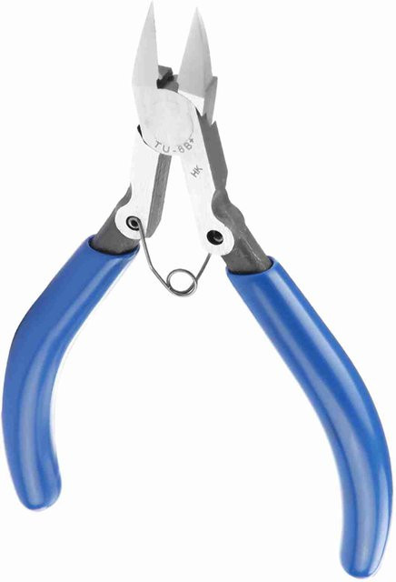 Fishine Elektrischer Drahtschneider Seitenschneider aus Chrom-Vanadium-Stahl in Grau und Blau, 4,5 Zoll - Bild 1