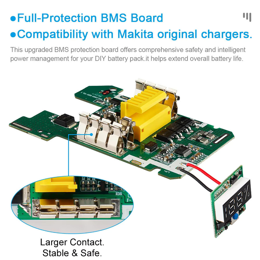 Batteriefach Shell Box für Makita 18 V Akkus mit BMS-Leiterplatte zur Installation von 15 18650-Zellen - Bild 2