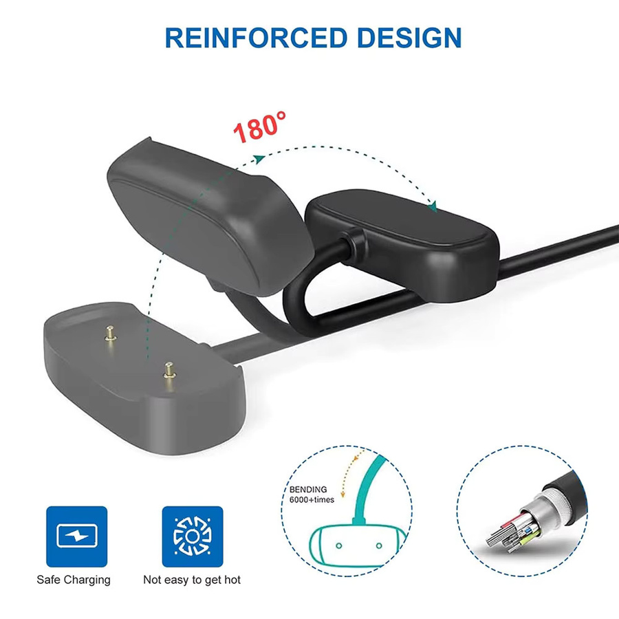 Magnetisches USB-Ladekabel für Amazfit GTR 4, GTS 4, Cheetah, T-Rex Ultra, T-Rex 2 und GTR 3/GTS 3 in Schwarz - Bild 2