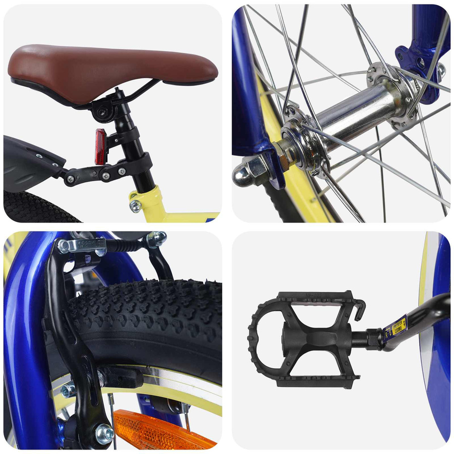 vidaXL Kinderfahrrad 18 Zoll Gelb für 5-7 Jahre Alt - Bild 3