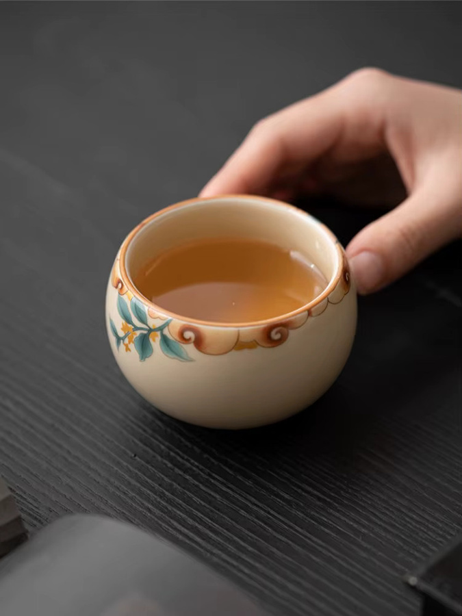 Ruyao Celadon Teetasse aus Porzellan für die chinesische Gongfu Teezeremonie in Grün und Multicolour - Bild 5