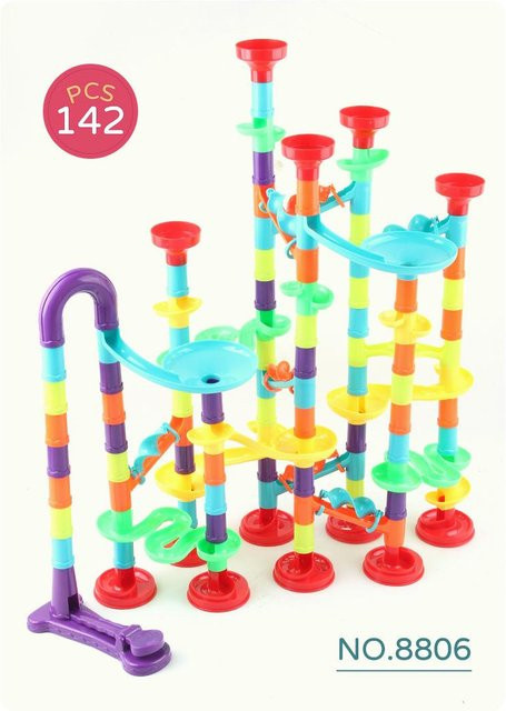 Yiran toy Bau Murmelbahn Rennstrecke, Bausatz, 142-teiliges Set, ab 6 Jahren - Bild 1