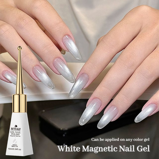 Mtssii Weiße Katze Magnetischer Gel Nagellack, 10 ml, Schimmernd - Bild 1
