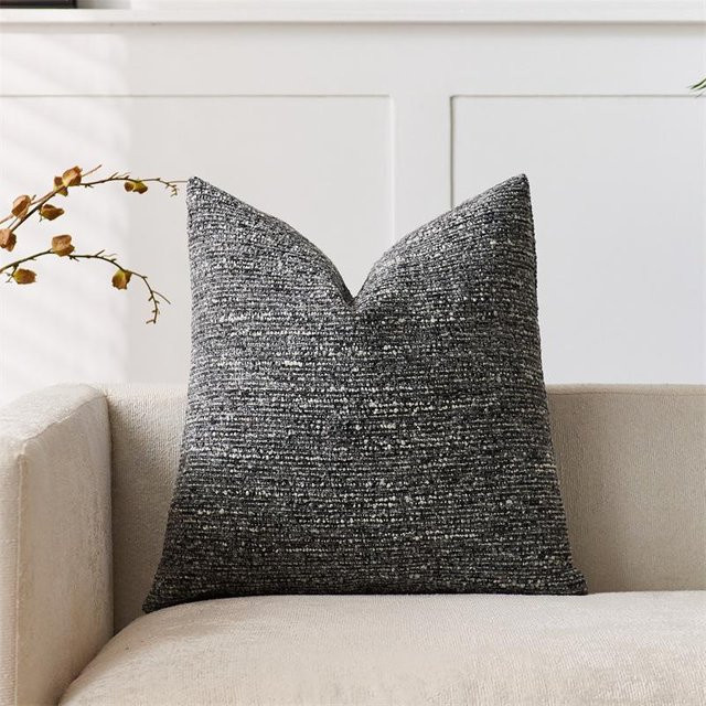 Dekorative Chenille Kissenbezüge von JMG Clothing, grau gestreift, quadratisch, B/T/H: 50 x 50 x 50 cm - Bild 1