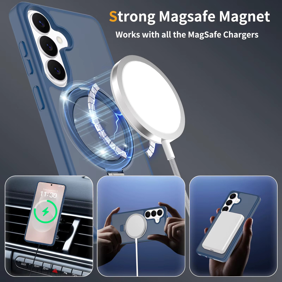 ZEAMAR Magnetischer Ringhalter für MagSafe kompatible Samsung Galaxy S26 S25 S24 S23 Ultra Plus FE Schutzhülle in Blau oder Lila - Bild 4