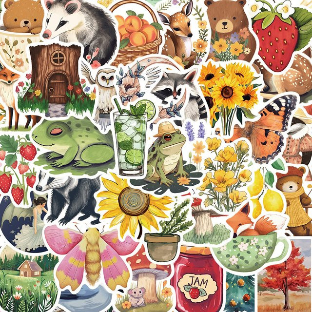 Rspctou Retro Cartoon Magischer Wald Graffiti-Aufkleber, Sticker - Bild 1
