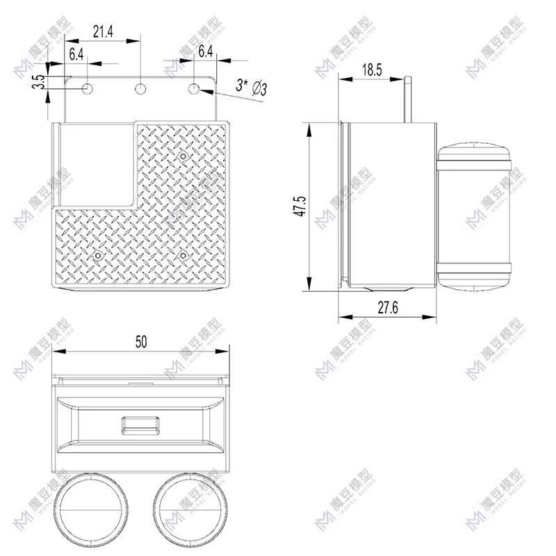 Tamiya Batteriekasten aus Metall, Maßstab 1:14, Zubehör - Bild 2
