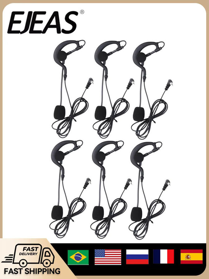 EJEAS Schiedsrichter Intercom Headset mit 3,5 mm Schnittstelle, In-Ear Kopfhörer für Fußball, Schwarz - Bild 5