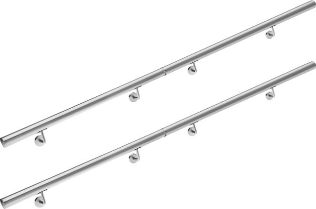 Monzana Handlauf 4er-Set aus Edelstahl in Silber, rund, Wandmontage, Länge: 400 cm, Durchmesser: 4,2 cm - Bild 1