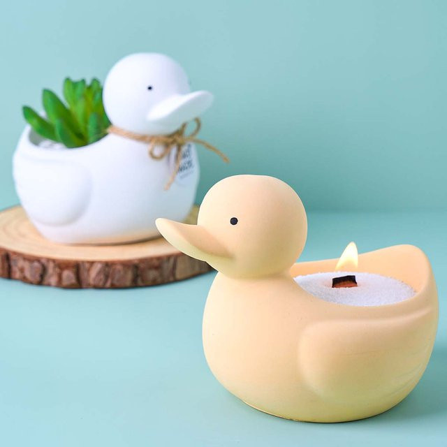 UDOCOOL Silikonform Ente für DIY Kerzen, Blumentöpfe aus Beton oder Gips und Schmuckboxen - Bild 1