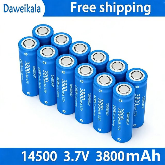 NDNNAS Lithium-Ionen-Akku 14500 3,7V mit 3500mAh in Blau für elektrische Zahnbürsten, Rasierer und Friseurgeräte - Bild 1