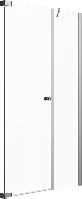 Dusch-Nischentür Brava Frame Tardis mit Festteil in Flucht, Chrom, Transparent, B: 80 cm, H: 200 cm, DIN L - Bild 1