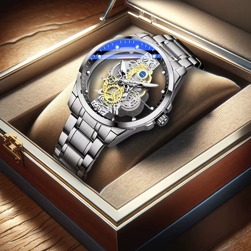 CAROTIF Armbanduhr Quarz, Edelstahl, Silber, Schwarz, Herren - Bild 4
