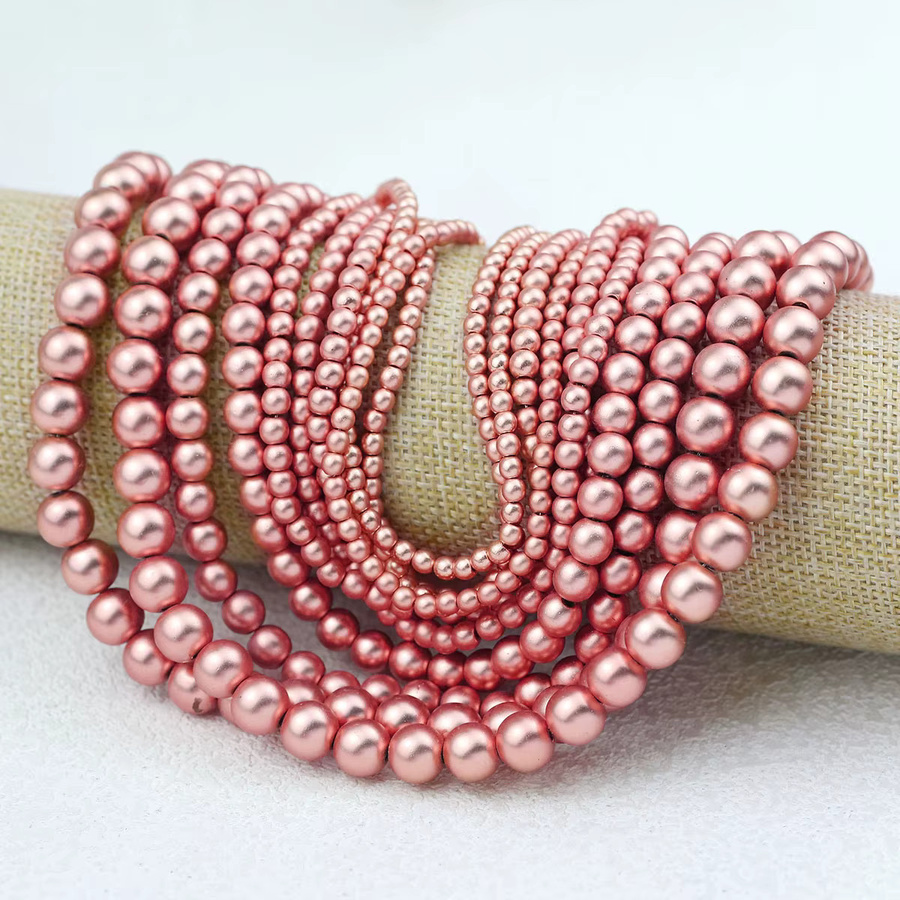 Hämatit Perlen, Rose Gold, Matt, Rund, 2-10mm, Unisex - Bild 3