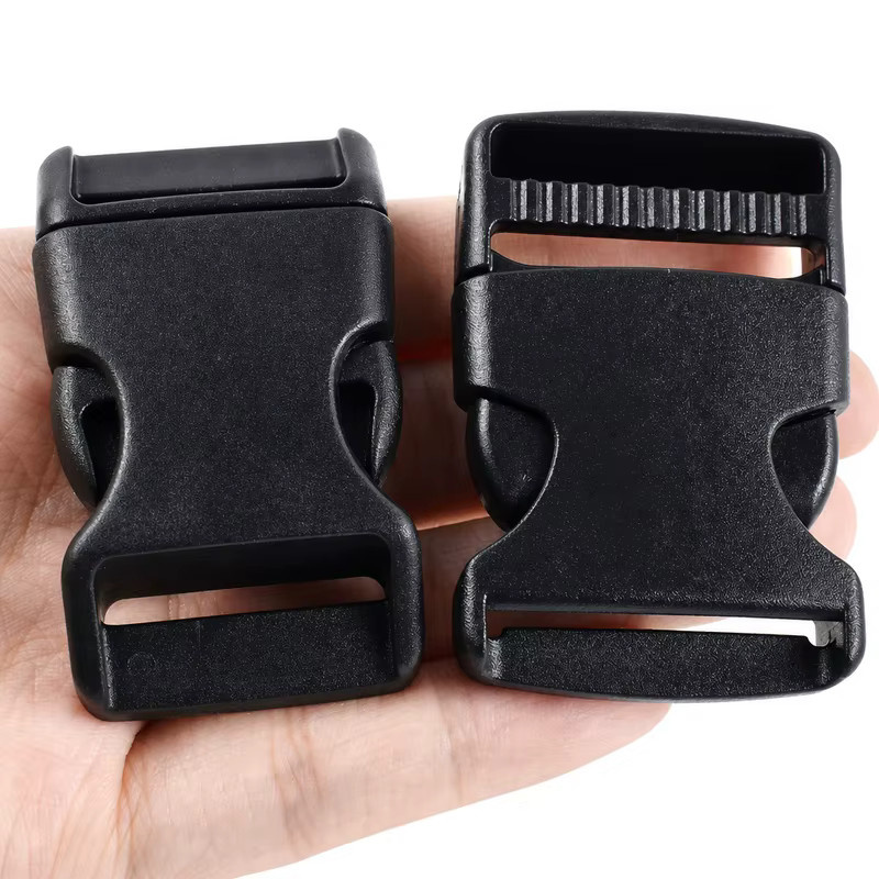 Meetee Seitliche Schnellverschluss-Schnallen aus Kunststoff in Schwarz für Taschenriemen und Hundeleinen, 10-38mm - Bild 2