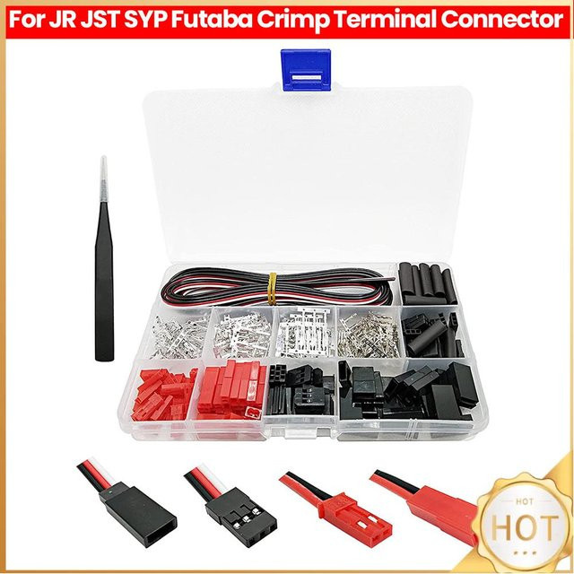 ALLOET 400 Stück JST SYP Steckverbinder Set mit 22AWG Kabel, Männlich und Weiblich, Multicolour, passend für JR Futaba Stecker und Buchsen für RC Roboter, Flugzeuge und Servos - Bild 1