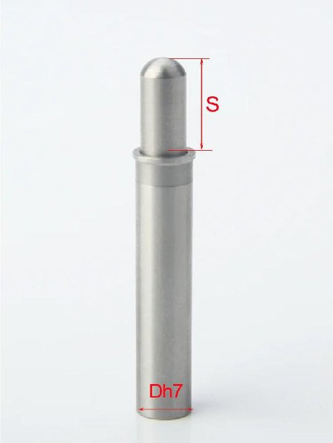 Federbelasteter Federstößel aus Edelstahl von KST Hardware Factory, Farbe Silber, Durchmesser: 5 mm, Typ: Flach/Kegel R/Kugelkopf, Modell: KST511-JL-5-8 - Bild 1