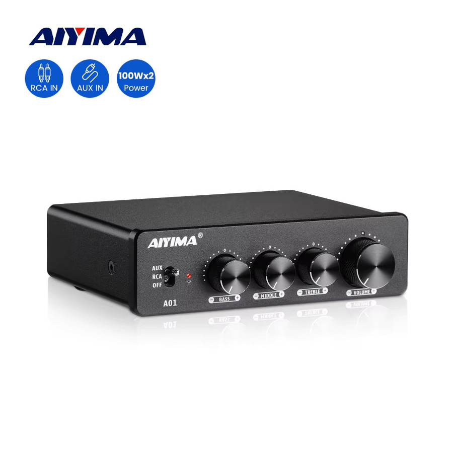 AIYIMA A01 PRO Bluetooth HIFI Stereo Audio Verstärker, 2,0 Klasse D Heimkino Amp, Schwarz - Bild 4