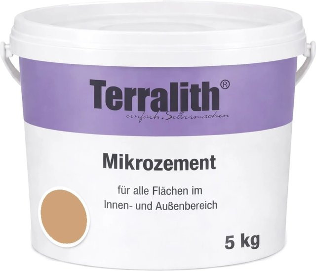 Terralith Mikrozement Fix & Fertig LFN0622 in Beige und Braun, 5 kg für 3,5 qm, Körnung 0-2 mm - Bild 1