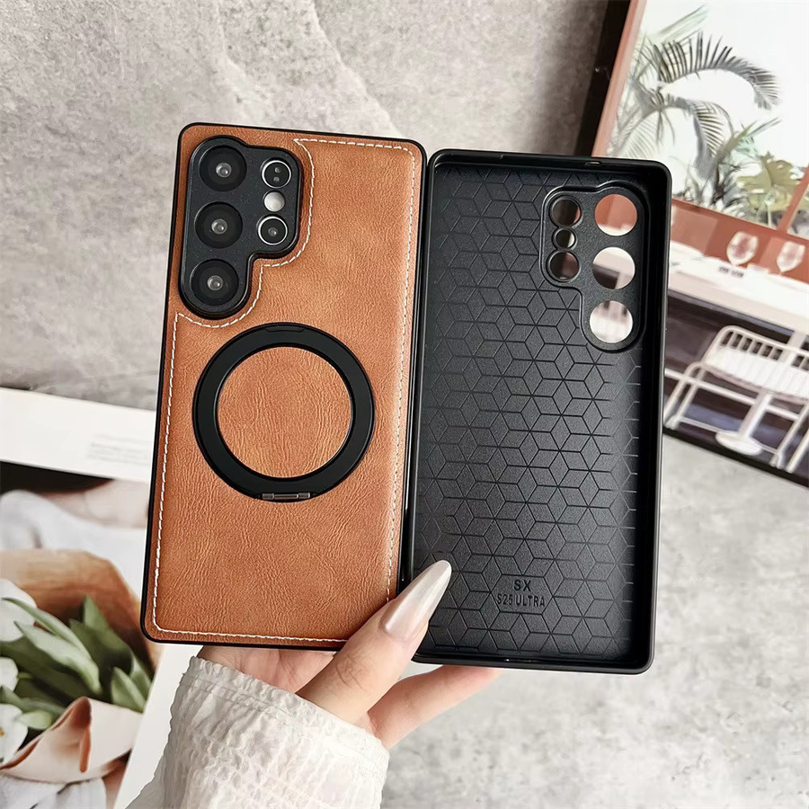 Magnetische Business Leder Schutzhülle für Samsung Galaxy S26 S25 S24 S23 S22 Plus Ultra mit 360 Grad rotierender Halterung in Blau - Bild 2