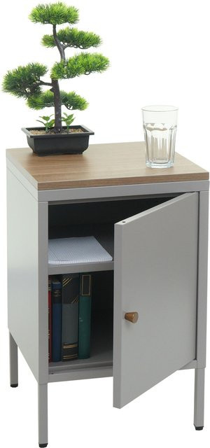 MCW Nachttisch L84 Kommode aus Metall in Grau, H: 63 cm, B: 40 cm, T: 40 cm - Bild 1