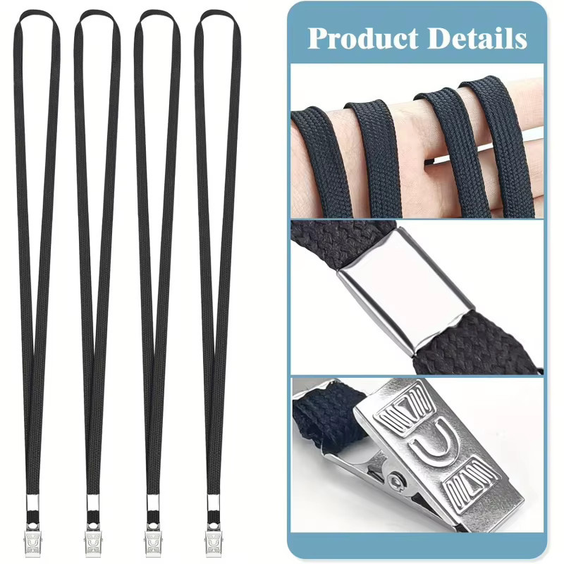 Lanyards Bulk Set mit Bulldog-Clip für Ausweishalter und Abzeichen in Grün und Schwarz - Bild 3