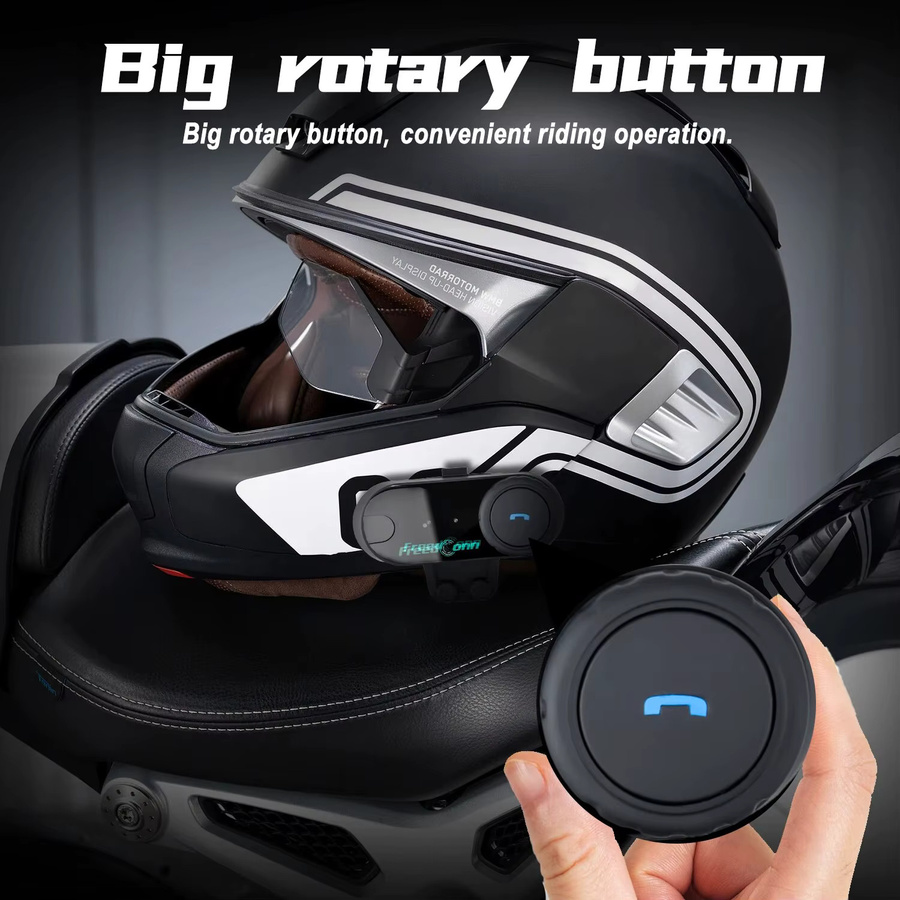 Freedconn Motorrad Helm Headset mit Stereo Bluetooth für freihändige Anrufe, Musik Sharing und drahtlose Kommunikation für bis zu 6 Fahrer, Schwarz - Bild 3