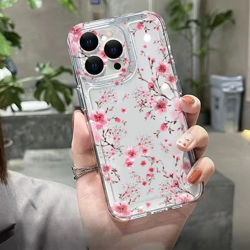 Xiaomi Handyhülle mit Kirschblütenmuster, transparente Stoßfänger-Schutzhülle für Mi 15/14/13/12/11 Serie und T Pro Modelle - Bild 5