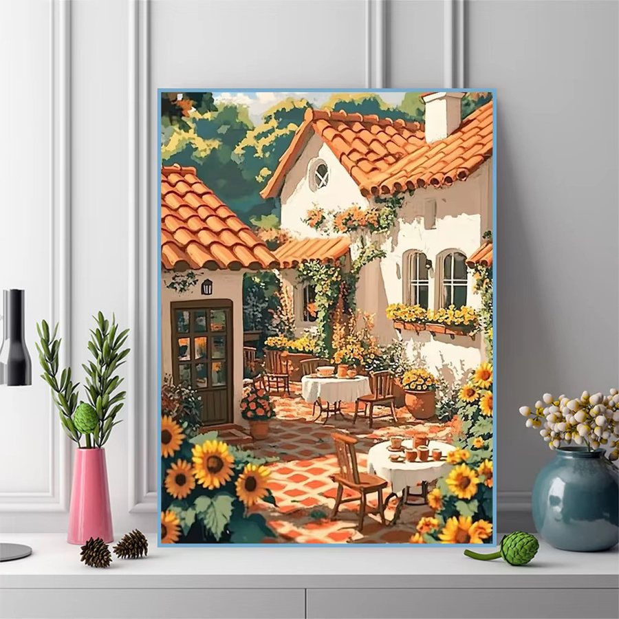 Momoart DIY Diamant-Mosaik Set Garten-Landschaft mit floralem Motiv in Multicolour, B/H: 30 x 20 cm - Bild 3