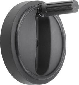 KIPP Handrad Gr.2 Form B mit Querbohrung in Schwarz und Grau, D1=100 mm, D2=10H7 mm, B3=3 mm, T=11,4 mm - Bild 1