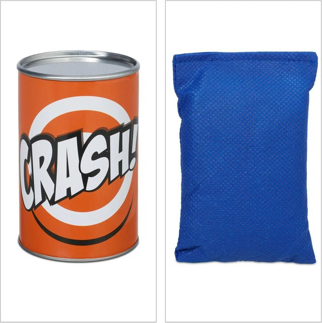 Relaxdays Dosenwurfspiel Jahrmarkt Eisen Polyester Sand Rot Weiß Schwarz - Bild 1