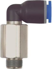 Riegler L-Steckverschraubung Blaue Serie lang, drehbar, R 1/4, Durchmesser: 10 mm, blau - Bild 1