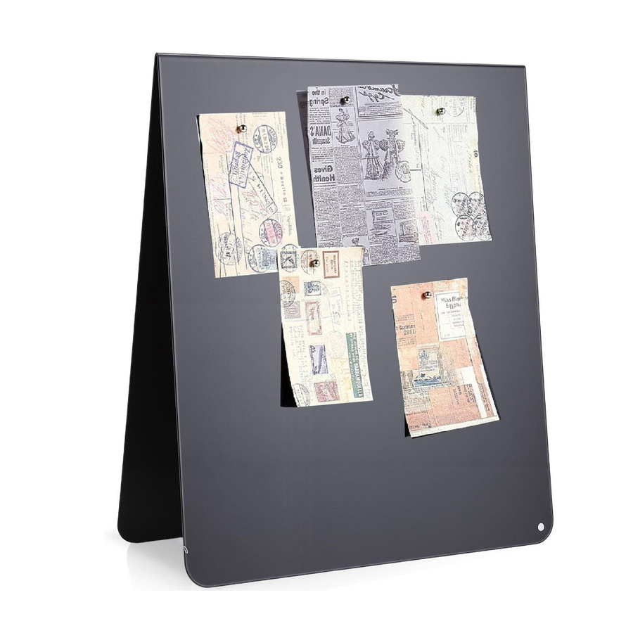 KONNWEI Schreibtisch-Pinnwand aus Kohlenstoffstahl in Schwarz, Doppelseitiges Memoboard als Tisch-Metallstaffel für deinen Arbeitsplatz - Bild 4