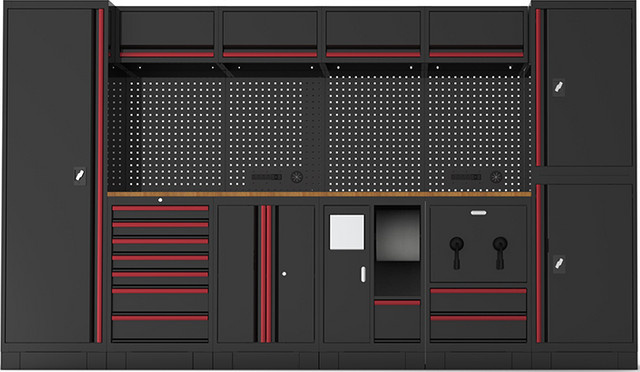 XMSJ Multifunktionaler Arbeitstisch mit Schubladenkombination und Werkzeugschrank als modularer Werkzeugkasten für deine Garage - Bild 1