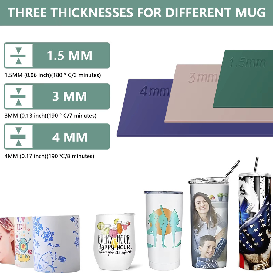 3 Stück flexible Silikon-Tassenverpackungen für thermische Sublimationsmaschinen und Gläser - Bild 3
