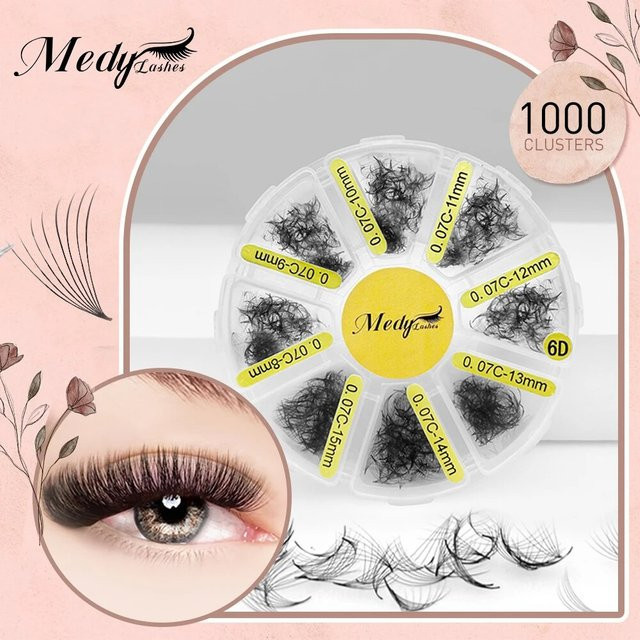 MEDY Wimpernverlängerungen, 6D-14D Fächer-Wimpern, Black, Unisex - Bild 1