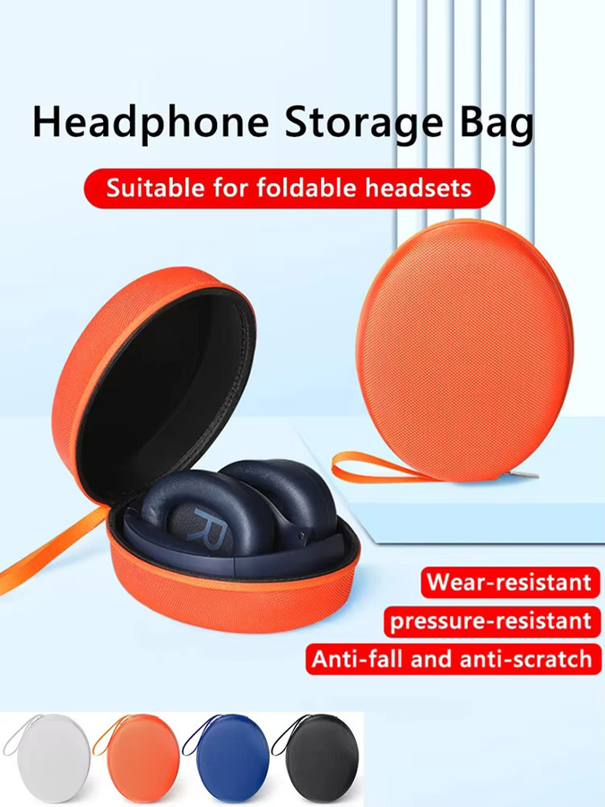 VAORLO EVA-Hartschalenkoffer wasserdichte und stoßfeste Kopfhörerhülle für Sony WH-1000XM4, WH-1000XM5, EDIFIER W820NB sowie QCY H3 und H4 in Blau oder Orange - Bild 6
