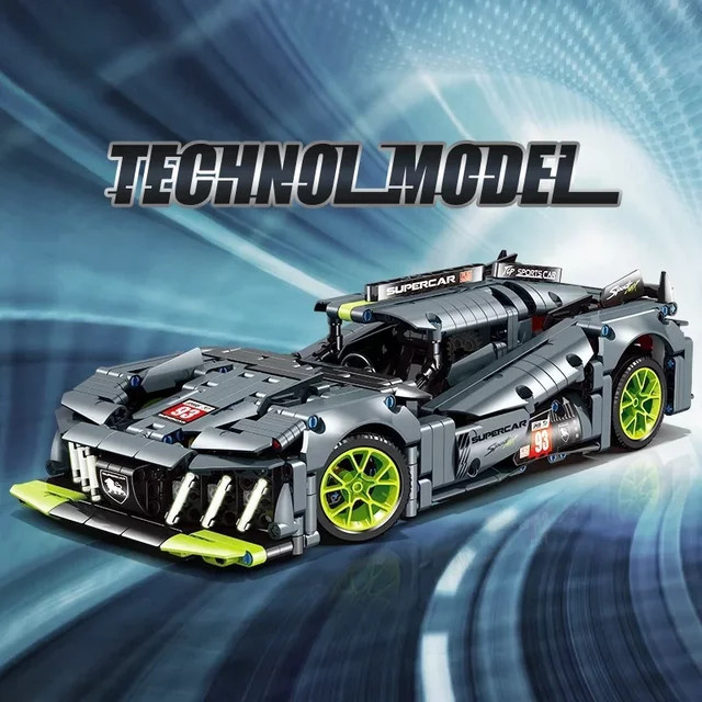 HUATEC Peugeot 9X8 Hybrid Hypercar Modellbausatz aus Kunststoff in Grau für Kinder und Erwachsene - Bild 1