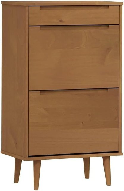 vidaXL Schuhschrank MOLDE aus Massivholz Kiefer in Braun, B/T/H: 59,5 x 35 x 103 cm - Bild 1