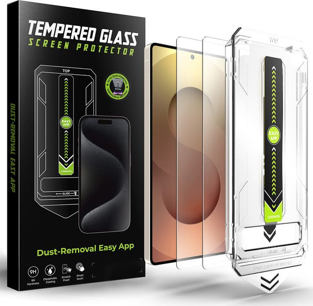 Techsuit TitanGlass CrystalHD Displayschutzfolie aus gehärtetem Glas für Samsung Galaxy S25 Ultra S938, transparent, 2er Set - Bild 1