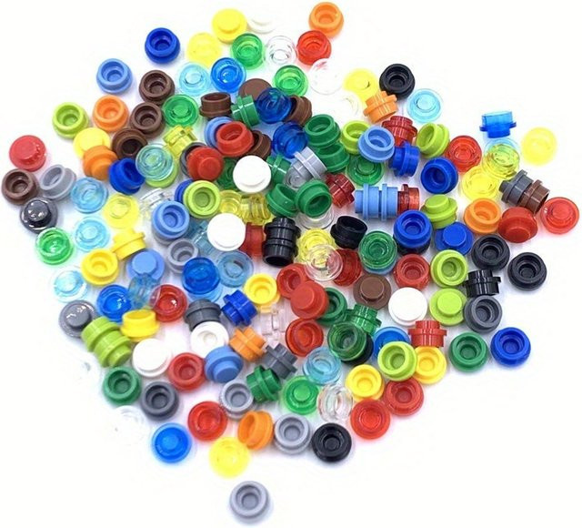 DIY Bausteine 1x1 runde Platte Pixel Art Kit, 100-teiliges Set, Bunt / Mehrfarbig - Bild 1