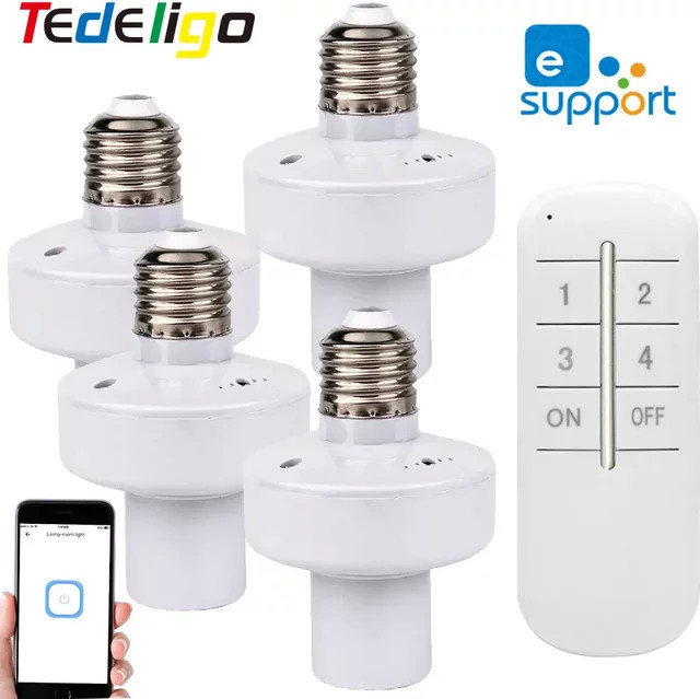 eWeLink Smart Lampenfassung mit Fernbedienung und Zeitsteuerung für E27 Leuchten zur Smart Home Automation - Bild 1