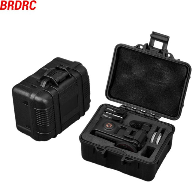 BRDRC Wasserdichter Hartschalenkoffer für DJI Action 6, DJI Action 5 Pro, Osmo Action 4 und Osmo Action 3 in Schwarz – Tragbare Reise-Aufbewahrungstasche für dein Kamerazubehör - Bild 1
